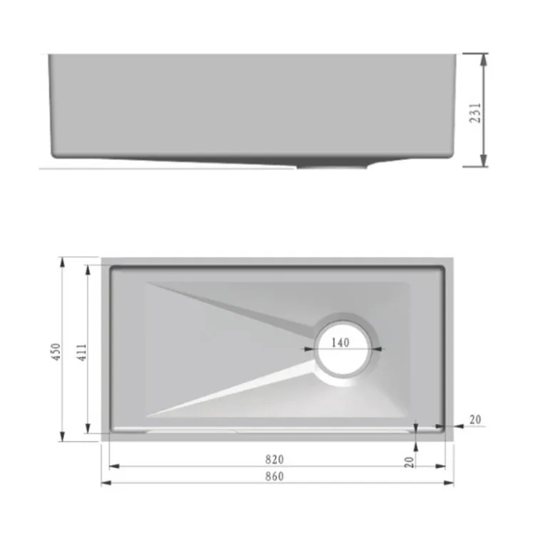 Fidelis FSD-53071NL-BK Embossed Stainless Steel Sink - view 3